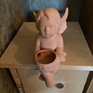 PartyLite Terracotta Angel Candle Holder